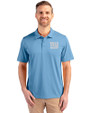 New York Giants Mono Cutter & Buck Prospect Eco Textured Stretch Recycled Mens Big & Tall Polo Atlas Light Blue Front