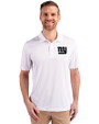 New York Giants Mono Cutter & Buck Prospect Eco Textured Stretch Recycled Mens Big & Tall Polo White Front