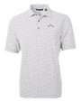 Los Angeles Chargers Mono Cutter & Buck Virtue Eco Pique Botanical Print Recycled Mens Polo Polished Medium Gray Mannequin
