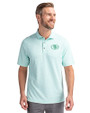 San Francisco 49ers Mono Cutter & Buck Virtue Eco Pique Botanical Print Recycled Mens Polo Fresh Mint Front