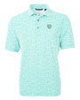 Chicago Bears Mono Cutter & Buck Virtue Eco Pique Botanical Print Recycled Mens Polo Fresh Mint Mannequin
