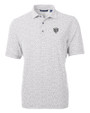 Chicago Bears Mono Cutter & Buck Virtue Eco Pique Botanical Print Recycled Mens Polo Polished Medium Gray Mannequin
