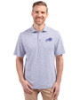 Buffalo Bills Mono Cutter & Buck Virtue Eco Pique Botanical Print Recycled Mens Polo Hyacinth Front