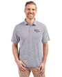 Denver Broncos Mono Cutter & Buck Virtue Eco Pique Botanical Print Recycled Mens Polo Navy Blue Front