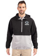 Green Bay Packers Mono Cutter & Buck Charter Eco Recycled Mens Anorak Jacket Black/Polished Front