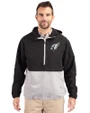 Arizona Cardinals Mono Cutter & Buck Charter Eco Recycled Mens Anorak Jacket Black/Polished Front