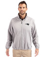 New England Patriots Mono Cutter & Buck Charter Eco Knit Recycled Big & Tall Full-Zip Jacket Polished Medium Gray Front