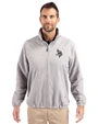 Minnesota Vikings Mono Cutter & Buck Charter Eco Knit Recycled Big & Tall Full-Zip Jacket Polished Medium Gray Front