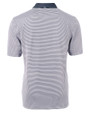 Los Angeles Chargers Mono Cutter & Buck Virtue Eco Pique Micro Stripe Recycled Mens Polo Navy Blue/White Mannequin Back