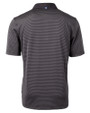 Chicago Bears Mono Cutter & Buck Virtue Eco Pique Micro Stripe Recycled Mens Polo Black/Elemental Grey Mannequin Back