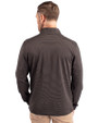 Tampa Bay Buccaneers Mono Cutter & Buck Virtue Eco Pique Micro Stripe Recycled Mens Quarter Zip Black/Elemental Grey Back