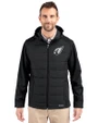 Arizona Cardinals Mono Cutter & Buck Evoke Hybrid Eco Softshell Recycled Full Zip Mens Big & Tall Hooded Jacket Black Front
