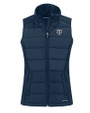 Chicago Bears Monochromatic Cutter & Buck Evoke Recycled Honeycomb Fleece Womens Hybrid Full Zip Vest Navy Blue Mannequin