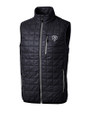 Chicago Bears Mono Cutter & Buck Rainier PrimaLoft® Mens Big and Tall Eco Insulated Full Zip Puffer Vest Dark Navy/Silver Mannequin