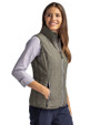 Los Angeles Rams Mono Cutter & Buck Rainier PrimaLoft® Womens Eco Insulated Full Zip Puffer Vest Poplar Melange Side