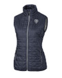 Chicago Bears Monochromatic Cutter & Buck Rainier Recycled Insulated Puffer Womens Full Zip Vest Anthracite Melange Mannequin