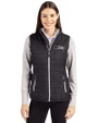 Seattle Seahawks Mono Cutter & Buck Rainier PrimaLoft® Womens Eco Insulated Full Zip Puffer Vest Black Front