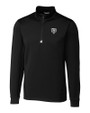 Chicago Bears Mono Cutter & Buck Traverse Stretch Eco Quarter Zip Mens Big and Tall Pullover Black Mannequin