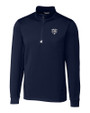 Chicago Bears Monochromatic Cutter & Buck Traverse Recycled Smooth Stretch Mens Big & Tall Quarter Zip Pullover Liberty Navy Mannequin