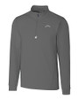 Los Angeles Chargers Mono Cutter & Buck Traverse Stretch Eco Quarter Zip Mens Big and Tall Pullover Elemental Grey Mannequin