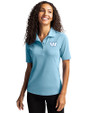 Washington Commanders Mono Cutter & Buck Virtue Eco Pique Recycled Womens Polo Atlas Light Blue Front