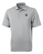 Chicago Bears Monochromatic Cutter & Buck Virtue Recycled Featherlight Pique Mens Polo Polished Medium Gray Mannequin