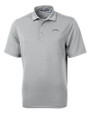 Los Angeles Chargers Mono Cutter & Buck Virtue Eco Pique Recycled Mens Polo Polished Medium Gray Mannequin