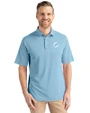 Miami Dolphins Monochromatic Cutter & Buck Virtue Recycled Featherlight Pique Mens Polo Atlas Light Blue Front