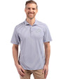 Los Angeles Rams Mono Cutter & Buck Virtue Eco Pique Stripe Recycled Mens Polo Hyacinth Front