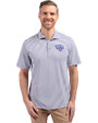 Jacksonville Jaguars Mono Cutter & Buck Virtue Eco Pique Stripe Recycled Mens Polo Hyacinth Front