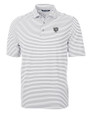 Chicago Bears Mono Cutter & Buck Virtue Eco Pique Stripe Recycled Mens Polo Polished Medium Gray Mannequin