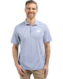 New York Giants Monochromatic Cutter & Buck Virtue Recycled Stripe Featherlight Pique Mens Polo Hyacinth Front