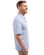 New York Giants Monochromatic Cutter & Buck Virtue Recycled Stripe Featherlight Pique Mens Polo Hyacinth Side