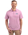 Kansas City Chiefs Mono Cutter & Buck Virtue Eco Pique Stripe Recycled Mens Polo Gelato Fuchsia Front