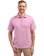 New Orleans Saints Mono Cutter & Buck Virtue Eco Pique Stripe Recycled Mens Polo Gelato Fuchsia Front