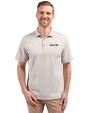 New Orleans Saints Mono Cutter & Buck Virtue Eco Pique Stripe Recycled Mens Polo Polished Medium Gray Front