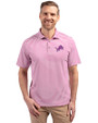 Detroit Lions Mono Cutter & Buck Virtue Eco Pique Stripe Recycled Mens Polo Gelato Fuchsia Front