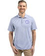 Pittsburgh Steelers Monochromatic Cutter & Buck Virtue Recycled Stripe Featherlight Pique Mens Polo Hyacinth Front