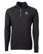 Chicago Bears Mono Cutter & Buck Adapt Eco Knit Stretch Recycled Mens Big and Tall Quarter Zip Pullover Black Mannequin