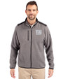 New York Giants Mono Cutter & Buck Cascade Eco Fleece Mens Full Zip Jacket Elemental Grey/Black Front