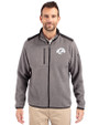 Los Angeles Rams Monochromatic Cutter & Buck Cascade Epic Comfort Recycled Sherpa Fleece Mens Full Zip Jacket Elemental Grey/Black Front