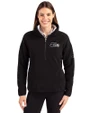 Seattle Seahawks Mono Cutter & Buck Cascade Eco Fleece Womens Pullover Jacket Black Front