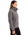 Miami Dolphins Mono Cutter & Buck Cascade Eco Fleece Womens Pullover Jacket Elemental Grey/Black Side