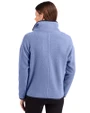 Miami Dolphins Monochromatic Cutter & Buck Cascade Epic Comfort Recycled Sherpa Fleece Womens Pullover Jacket Hyacinth/Navy Blue Back