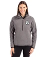 Pittsburgh Steelers Mono Cutter & Buck Cascade Eco Fleece Womens Pullover Jacket Elemental Grey/Black Front
