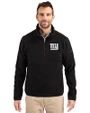 New York Giants Mono Cutter & Buck Cascade Eco Fleece Mens Quarter Zip Jacket Black Front