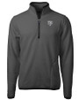 Chicago Bears Monochromatic Cutter & Buck Cascade Epic Comfort Recycled Sherpa Fleece Mens Quarter Zip Jacket Elemental Grey/Black Mannequin