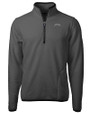 Los Angeles Chargers Mono Cutter & Buck Cascade Eco Fleece Mens Quarter Zip Jacket Elemental Grey/Black Mannequin