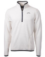 Los Angeles Chargers Mono Cutter & Buck Cascade Eco Fleece Mens Quarter Zip Jacket Shell/Navy Blue Mannequin