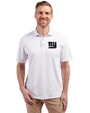 New York Giants Mono Cutter & Buck Virtue Eco Pique Tile Print Recycled Mens Big & Tall Polo White Front